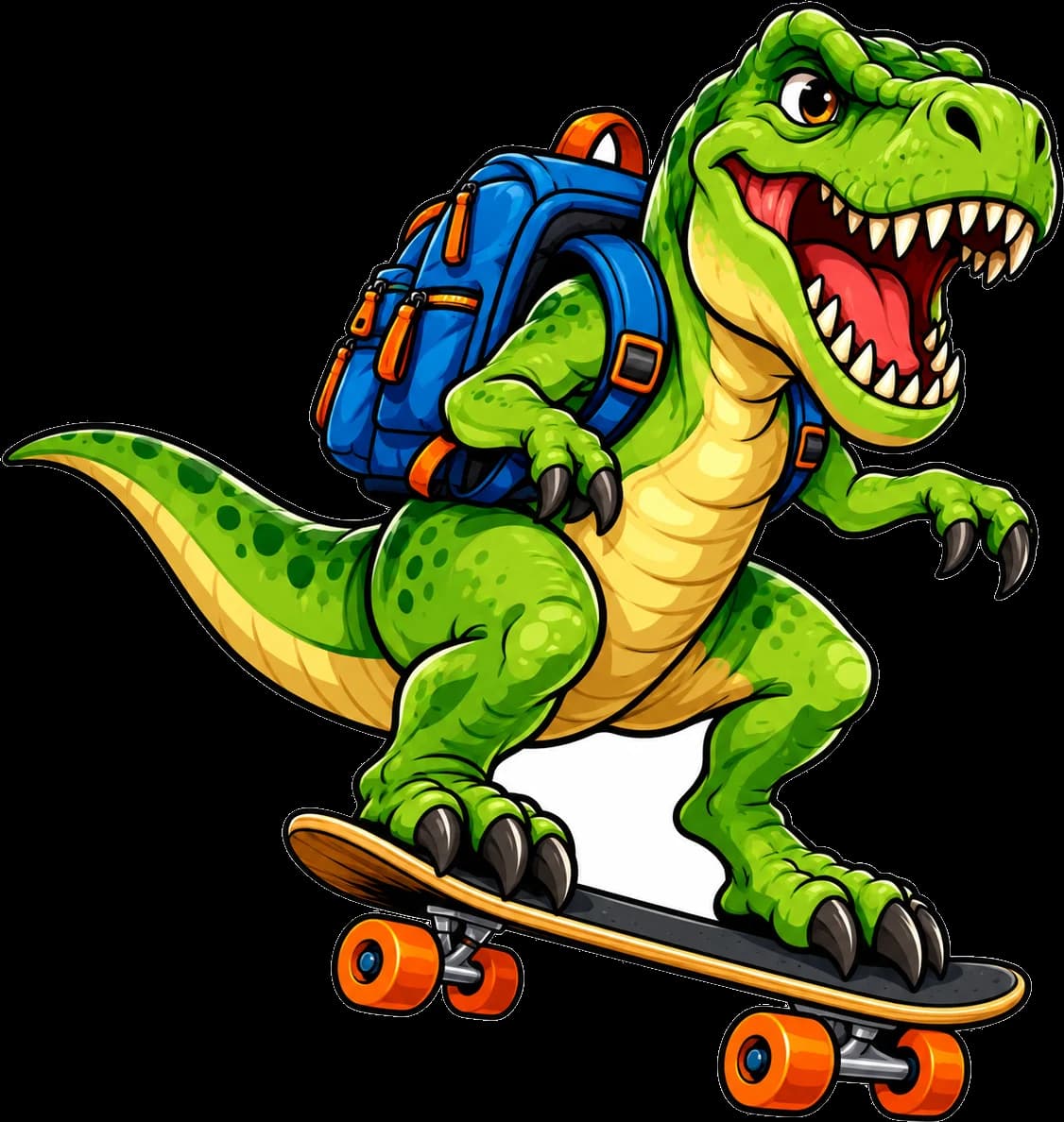 Motiv na třídní triko: Dino na skejtu